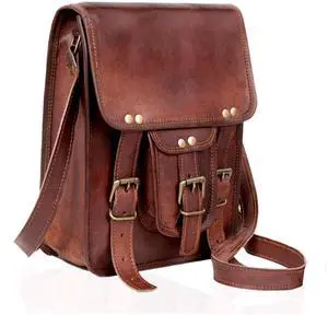Vintage Tablet Genuine Vintage Leather ipad/tab/Kindle Satchel Crossbody Shoulder Bag 11 Inch