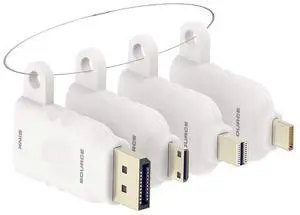 Universal HDMI Adapter Ring Kit with Security Loop-4K USB C, Displayport,Mini DP, Mini HDMI to HDMI Office Video Converter. Four Adapters with Key Security loop.Universal HDMI Adapter Kit, HDMI Ring