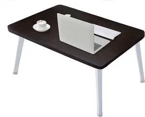 LKBBC Folding Lap Desk for Bed, 23.6 Inch Portable Laptop Stand for Couch, Bed & Floor | Bed Tray Table for Eating, Writing, Reading | Foldable Sturdy Laptop Desk for Adults, Black