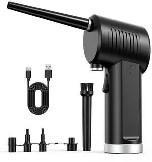 Koonie Cordless Air Duster, Battery Operated Computer Cleaning Duster, Portable Replaces Compressed Air Cans, 8000mAh 10W Fast Charging Air Blower, No Gas for Computer Keyboard, Car, Pet House