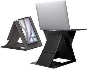 MOFT Folding Laptop Stand Lap Desk, Portable & Mini Computer Stand Laptop Desk for Travel and Home Office, Ergonomic Design with Adjustable Viewing Angles, Lightweight Computer Cooling Riser, Black