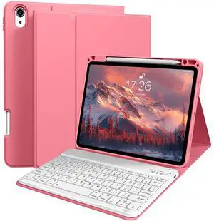kenke for iPad Air 11 Inch M3/M2 (2025/2024), iPad Air 5/4th Gen (2022/2020) 10.9 Inch Case with Keyboard, Detachable Wireless Bluetooth with Right Side Pencil Holder & Groove (Watermelon Red)