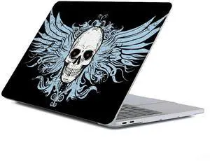 Case Compatible with MacBook Air 13 Inch 2022 2021 2020 2019 2018 Release Model A2337 M1 M2 A2681, Art Protector Covers for Air13 Retina Display with Touch ID-Skull with Wings