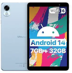 UMIDIGI G1 Tab mini Android 14 New Tablet 2024, 7(3+4)GB+32GB 1TB Expand, Wi-Fi 6 Model, 8 inch Tablet with Quad-Core Processor up to 2.0 GHz, 5000mAh, Dual Camera, BT, 1280*800 HD IPS Touch Screen