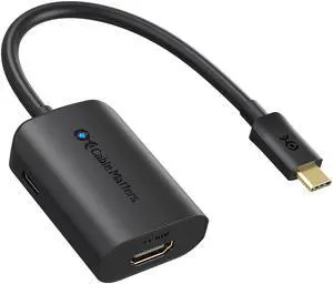 Cable Matters USB C to HDMI Adapter (USB-C to HDMI Adapter) Supporting 4K 60Hz and 60W Charging Black - Thunderbolt 4 / USB4 / Thunderbolt 3 Port Compatible with MacBook Pro, iPad Pro
