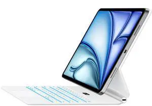 Jibrealg Keyboard Case for iPad Air 11" (M3 2025 / M2 2024) & iPad Pro 11"(1st/2nd/3rd/4th Gen), Slim Magic Keyboard with Multi-Touch Trackpad for 10.9"iPad Air 4th/5th Gen with 7-Color Backlit,White