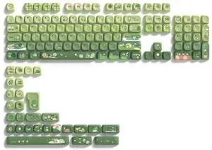 dagaladoo Matcha Green Frog Keycap Set, PBT Custom Keycaps 60% 75% 100%,dye Sublimation Keyboard Key caps,MOA Profile for Mechanical Keyboard, Compatible with ANSI/ISO,TKL, Full-Sized Layout