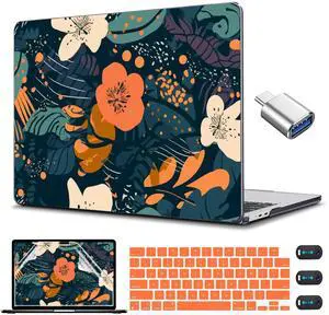 CISSOOK Compatible with MacBook Air 15 inch Case 2025 2024 2023 Release M4 M3 M2, Plastic Flowers Hard Shell Keyboard Cover Screen Protector for MacBook Air 15 inch A3241 A3114 A2941, Little Flower