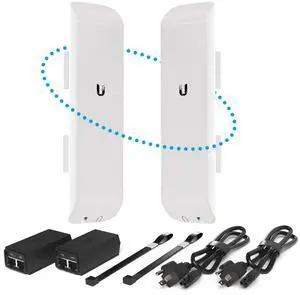Wireless Bridge NSM5 Pre-Configured Bundle of 2, M5 Point to Point Wi-Fi Bridge Outdoor, Plug and Play 150+ Mbps, 5 GHz, 15+ km Link Range