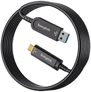 Fiber Optic USB C Cable(50ft),10Gbps High Speed Data Transfer Active Optical USB A to Type C Cable,Compatible with Cameras,Webcams,VR,AR for Collaborative Meetings,Smart Classroom,Data Center