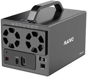 MAIWO 4 Bay Hard Drive RAID Enclosure for 2.5 3.5 Inch SATA HDD SSD with Cooling Fan, USB 3.1 Type-C, 96TB Capacity, 8 RAID Modes, DAS, Hard Disk Reader Docking Station