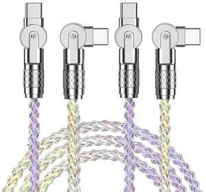 2 Packs USB C to Type C Light Up Charging Cable,180° RGB Flowing Colorful Gradual,100W Fast Charger Cord for iPhone 17/16/16Pro/Plus/ProMax,MacBook Air,iPad Pro,Pixel,Samsung Galaxy S23/S24 (3.3FT)