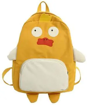 KOWVOWZ Kawaii Frog Large Novelty Backpack Girl Boy Teen Cute Fuuny Panda Animal High School Backpack Laptop Waterproof Bookbag (Duck)