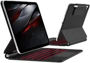 typecase Edge iPad 10th/11th Gen Keyboard Case (2022, 10.9" & 2025, 11" A16)  Magic Keyboard-Style with Trackpad, 11-Color Backlit, Magnetic Stand & Pencil Holder  Carbon Fiber