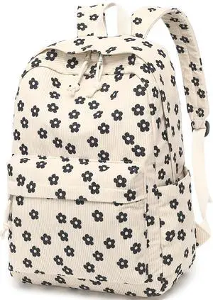 BTOOP School Backpack for Teens Large Corduroy Bookbag Lightweight 15.6 inch Laptop Bag for Girls Women Casual High School College