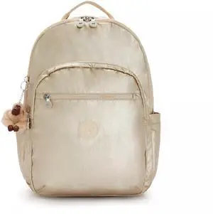 Kipling Seoul Extra Large Metallic 17" Laptop Backpack Starry Gold Metallic