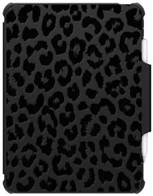 CASETiFY Impact Folio Case for iPad Air 10.9" (4th/5th Gen) - Transparent Black Leopard Print - Clear Black