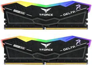 TEAMGROUP T-Force Delta RGB DDR5 Ram 64GB (2x32GB) 6400MHz PC5-51200 CL30 M-DIE Desktop Memory Module Ram for 600 700 Series Chipset XMP 3.0 Ready Black FF3D564G6400HC30CDC01