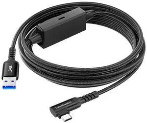 CableCreation 15.4FT 18W VR Charging Link Cable with PD Charging Socket, 5Gbps USB 3.2 GEN1 A to Type C Cable Compatible with Meta Quest 3S/Quest 3/Oculus Quest 2/Pico 4 Accessories and PC/SteamVR