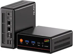 PELADN Mini PC Ryzen 5 7640HS 16GB DDR5 RAM/512GB NVMe SSD,Dual LAN,Type-C/DP/HD,WiFi6,Mini Computer