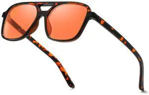 SODQW Gaming Blue Light Blocking Glasses for Men Women Reduce Eyestrain Orange Aviator Eyeglasses for Computer TV