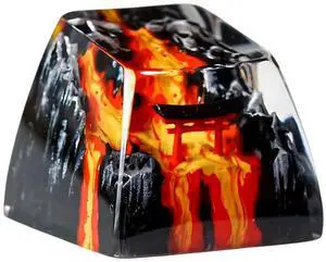 Red Torii Gate Japanese Shrine Artisan Keycap with Volcano R1 SA Profile Custom Keycaps 1U ESC Handmade Gaming Resin Key Cap Cherry MX Switch Compatible Mechanical Keyboard Japan Lover Gift