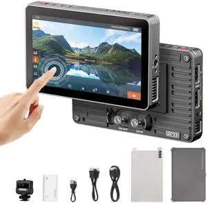 VILTROX DC-X3 Touchscreen FHD IPS Camera Monitor, 2000 nits 4K SDI HDMI in/Out Video Field Monitor Kit with Sunshade Hood, 3D LUT, Waveform, Histogram & Vectorscope Tools, Black