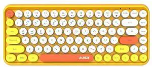 DAIDAI 84 Key Retro Bluetooth Keyboard with Cute Round Keycap | Portable Typewriter Style Wireless Keyboard for Children PC, Computer, Laptop, iPad, Android (Colorful-Yellow)