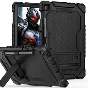 Grifobes Case for Samsung Galaxy Tab S6 Lite 10.4 inch 2024/2022/2020 with S Pen Holder, Heavy Duty Military Grade Shockproof Rugged Protective 10.4" Cover with Stand (Black)