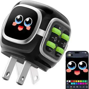 Divoom Dipow 35W USB C Charger Block, Pixel Art 64 X 64 LED Fast GaN Charger with APP Control, Foldable Compact Power Adapter for iPhone 17/16, Galaxy S25/S24, Pixel 9/8, MacBook Air, iPad Pro (Black)