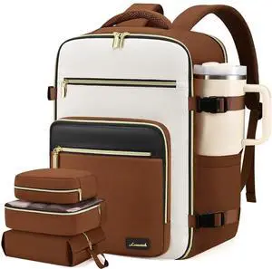 LOVEVOOK Travel Backpack For Women,40L Carry On Backpack Flight Approved,TSA Personal Item Travel Bag Fits 17 Inch Laptop,Business Weekender Overnight Daypack with Toiletry Bag and Cubes