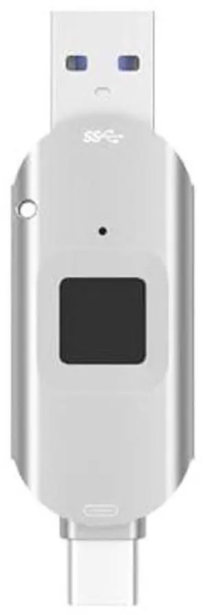 USB3.0 Fingerprint Fast Flash Drive Encryption, Specially Designed for iOS Devices, Suitable for iphone15/15 pro/Android/MAC, Full Fingerprint 64G Encryption