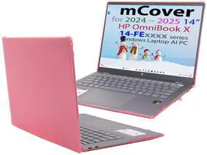 mCover Hard Case ONLY Compatible for 2024~2025 14" HP OmniBook X 14-FExxxx Series Windows AI PC Laptop (NOT Fitting Any Other HP Models) - Pink