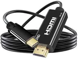 Kirzi USB C to HDMI Cable 50ft, [4K@60Hz, High-Speed] Type C to HDMI Cable for Home Office, [Thunderbolt 3/4 Compatible] with Chromebook, MacBook Pro/Air 2023, iPad Pro, iMac, XPS 17, S23, Black(50ft)