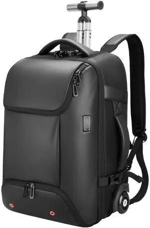 SWICKY RICOOI Rolling Backpack,travel backpack with wheels,Water Resistant carry on luggage with USB C Ports,Anti-Theft,wheeled backpack for travel,Business and Commuting