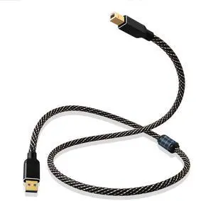 YYTCG 3.0 USB 9.84ft HiFi Audio Cable -USB A to USB B,4N OFC Core,24K Gold-Plated Connectors,USB A to B Cable with Nylon Braid,Compatible with Sound Card,Mixer,Synthesizer(9.84ft/3m)