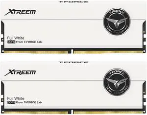 TEAMGROUP T-Force XTREEM DDR5 Ram 48GB (2x24GB) 7200MHz PC5-57600 CL34 M-DIE Desktop Memory Module Ram for Intel XMP 3.0 & AMD Expo Compatible White FFWD548G7200HC34ADC01