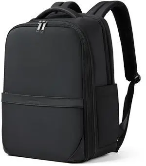 Hanke Expandable Travel Backpack 17 Inch, Full-Open Laptop Backpack Fits 15.6 Inch, Carry On Personal Item Bag with Luggage Strap, Business Work Backpack for Women Men, Black