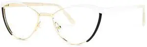 VOOGLAM Blue Light Glasses for Women Cateye Gaming Glasses Anti Eyestrain Dry Eyes UV Computer Phone TV Eyewear Fashion Sydney White FM0125-02 Trend