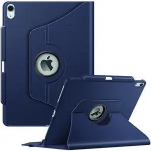 Fintie Rotating Case for iPad Air 13-inch (M3) 2025, (M2) 2024-360 Degree Swiveling Protective Stand Cover with Pencil Holder, Auto Wake/Sleep, Navy
