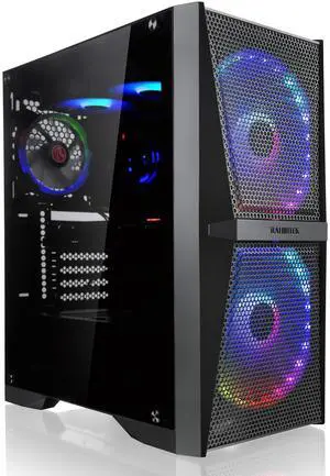 RAIJINTEK SILENOS MS PRO, PC Case ATX Tower with Mesh at Front and Tempered Glass (4.0mm) Side Panel, Comes with Pre-Installed 2pcs 200mm ARGB Fans at Front and 1pcs 120mm ARGB Fan at Rear.