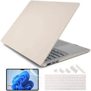 Batianda Premium Protective Case for 13.5 inch Microsoft Surface Laptop 5 4 3 with Metal Palm Rest - Slim Design with Superior Impact Resistance & Keyboard Cover & Screen Protector, Rock Gray