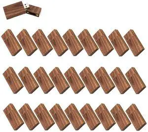 EASTBULL 50-Pack of 2GB Bulk Flash Drives, Wooden USB Flash Drives Walnut Wood Thumb Drive USB 2.0 Memory Stick for Data Storage (2GB, 50 Units)