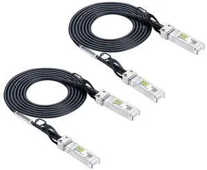 10Gtek SFP+ DAC Twinax Cable - 10GBASE-CU Passive Direct Attach Copper SFP Cable for Cisco SFP-H10GB-CU2.5M, Ubiquiti UniFi UC-DAC-SFP+, Meraki, Fortinet, D-Link, 2.5-Meter(8.2ft), 2-Pack