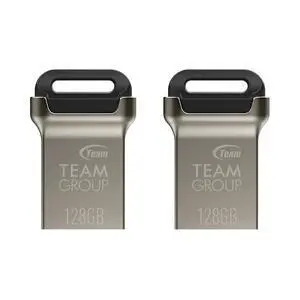 TEAMGROUP C162 128GB 2 Pack USB 3.2 Gen 1 USB 3.1/3.0 Mini Fits Metal Read 140MB/s Flash Thumb Drive External Data Storage Memory Stick Compatible with Computer/Laptop Black TC1623128GB22