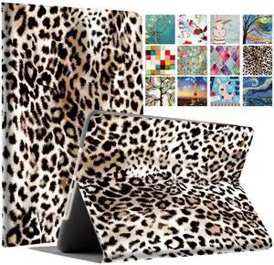 DuraSafe Cases for iPad Mini 4 7.9 Inch 2015 [ Mini 4th Gen ] A1538 A1550 Printed Folio Magnetic Smart Protective Sleek & Classic Design Cover - Leopard