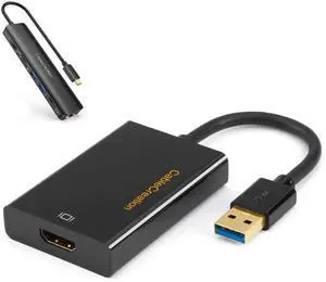 Bundle  2 Items: CableCreation USB 3.0 to HDMI Adapter with DisplayLink + 7 in 1 USB C Hub