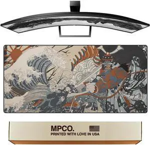 MPCO. Masterpiece Large Gaming Desk Pad - 36" x 17" Aeroglyde Fabric Shogun Desk Mats - Washable, Smooth Glide for Precision Gaming & Work