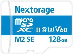 Nextorage Japanese Manufacturer UHS-II Micro SD Card 128GB microSDXC U3 V60 Max. Read Speed 280MB/s Max. Write Speed 100MB/s NX-M2SE128G microSD Card