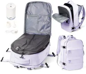 Large Vacuum Backpack Travel with Pump, Waterproof Compression Backpack, Airback Personal Item Carry on Backpacks, Vacpack Compression Bags for Seal, Business Travel Backpacks for Women Men(Purple)